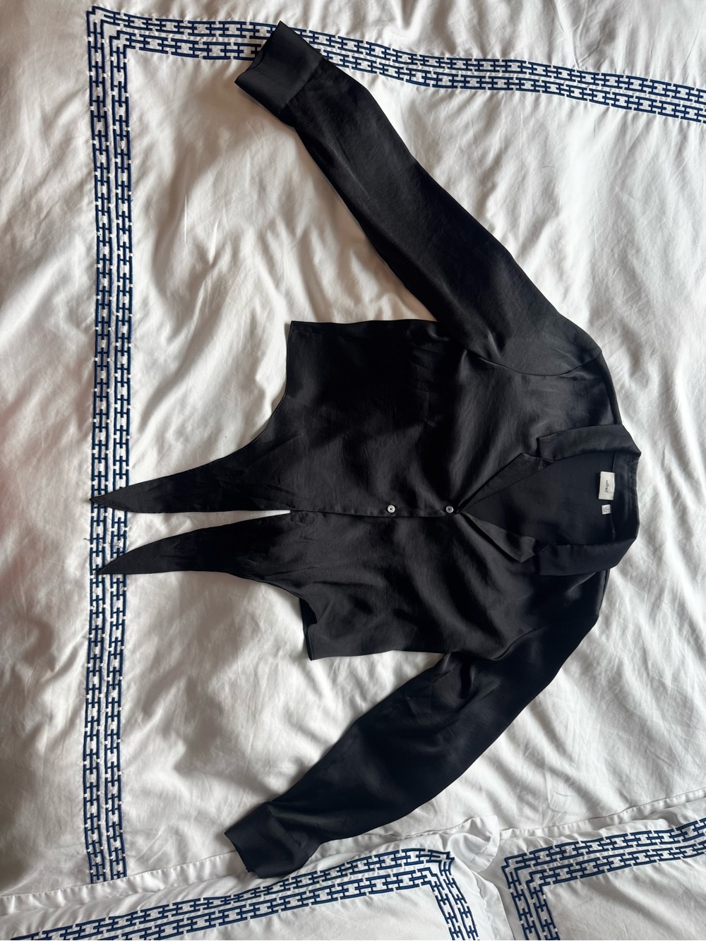 Womens Black Button-Front Shirt